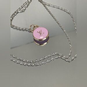 AUTHENTIC LV double sided enamel lavender charm on Sterling silver